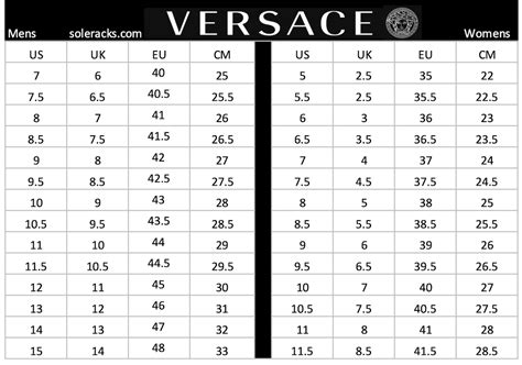 versace shoe size guide